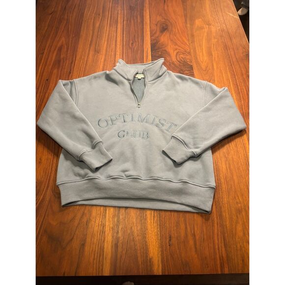 Gilli Women's Light Blue Quarter Zip Fleece Lined Optimist Club Pullover Small - Picture 1 of 7
